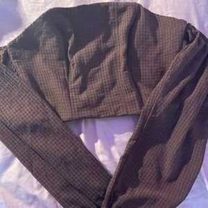 Brown cropped long sleeve